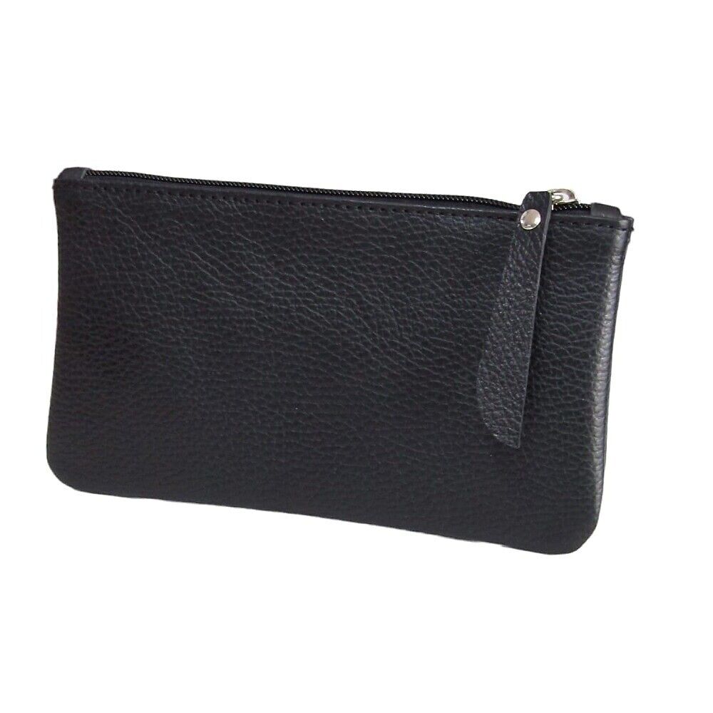POCHETTE UOMO DONNA VERA PELLE BORSELLO A MANO BORSA NERA BORSELLINO UNISEX